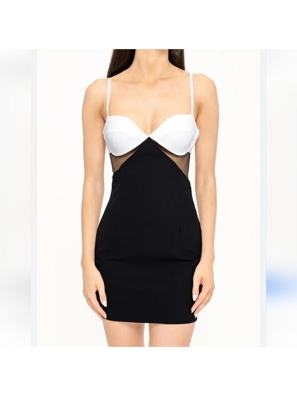 HEIRESS Beverly Hills Spaghetti Straps Mini Black and white crepe dress Size XXL